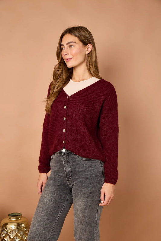 Mohair V-Neck Cardigan