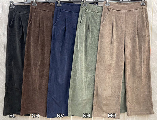 Wide Leg Needlecord Trousers