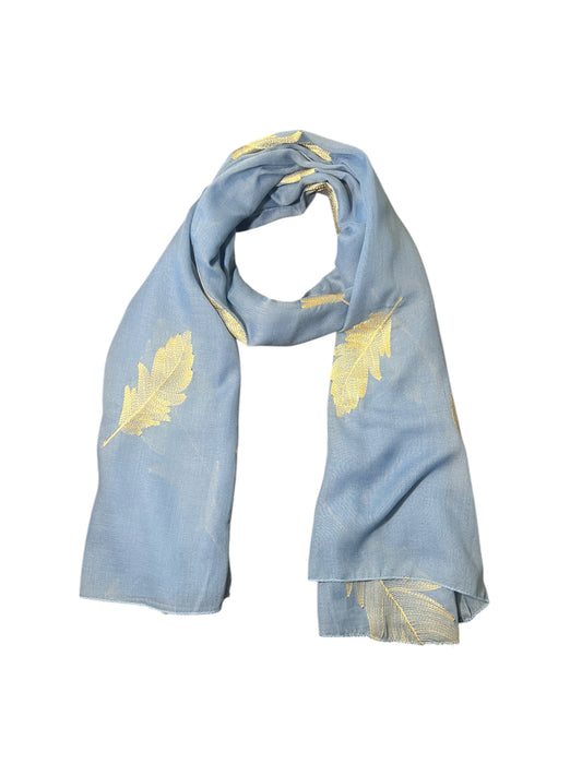Handmade Scarf  colour- Leaves print/ FEATHERS/Women Scarves / Gifts For Her / Accessories