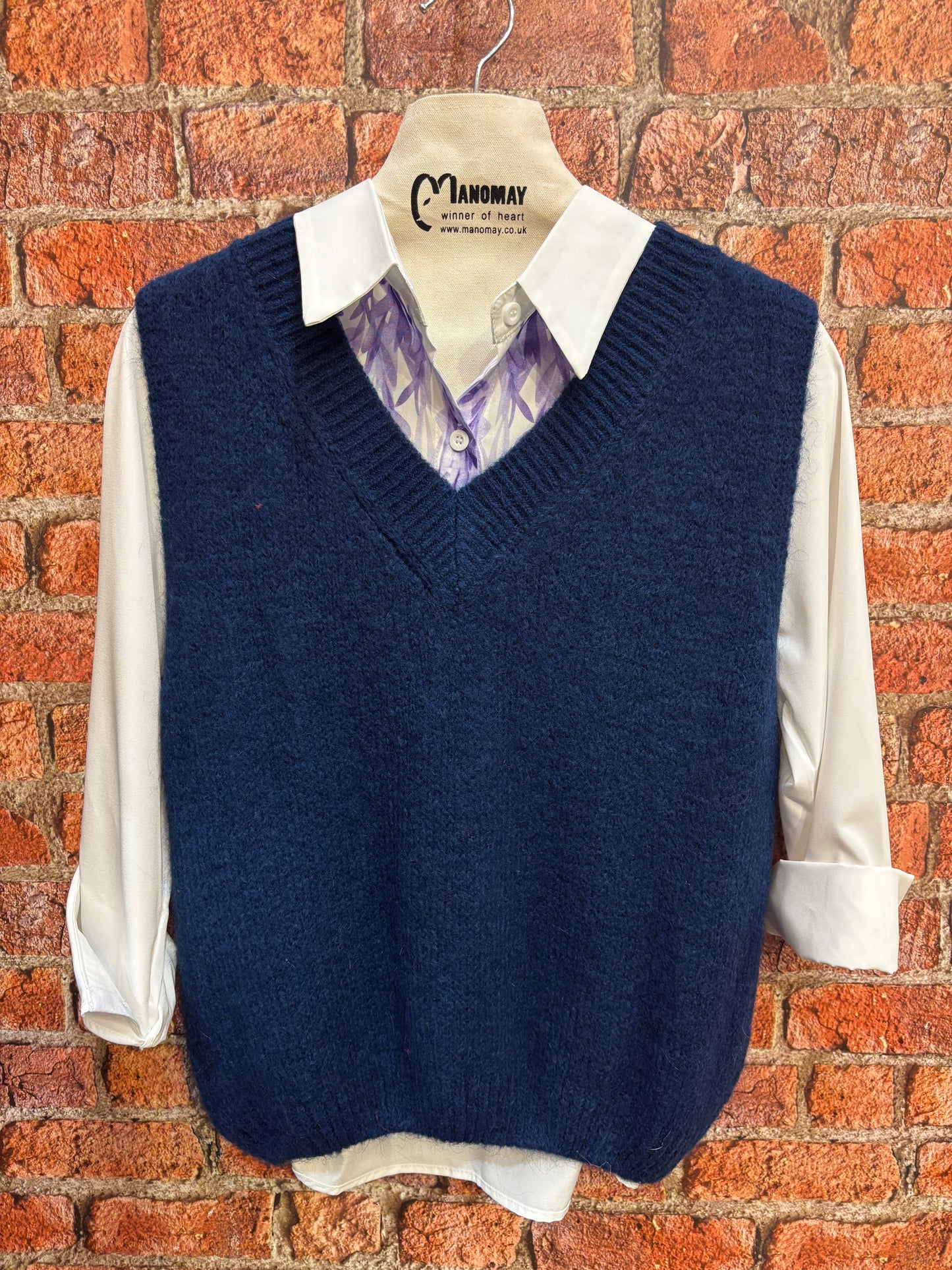 V-Neck Mohair Knit Vest