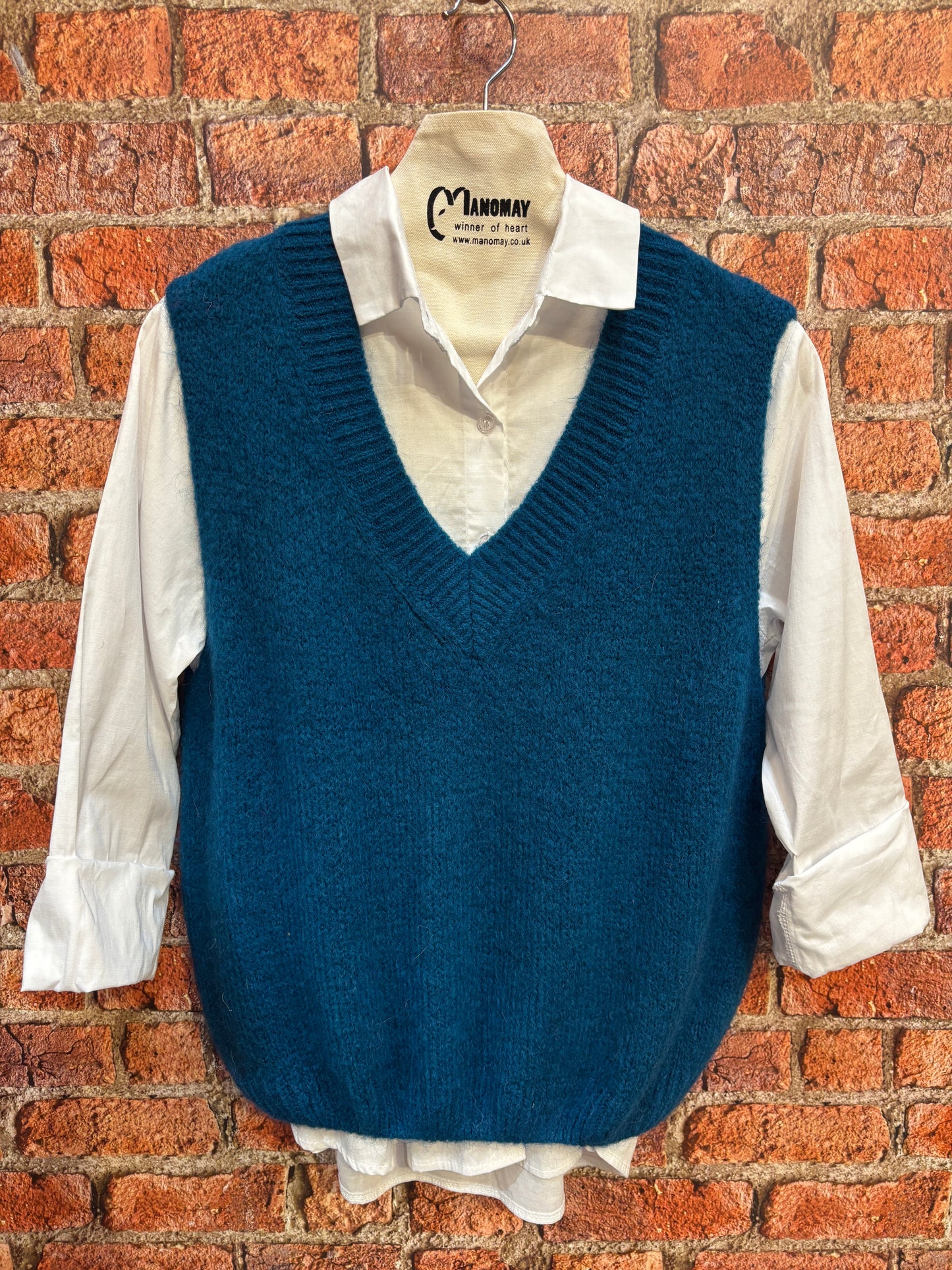 V-Neck Mohair Knit Vest