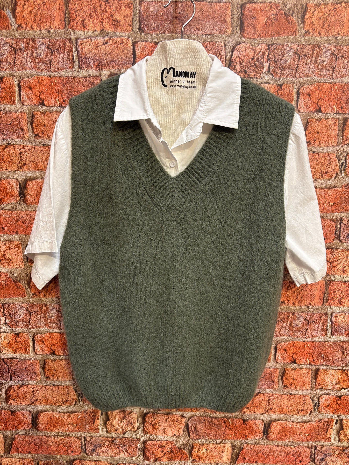 V-Neck Mohair Knit Vest
