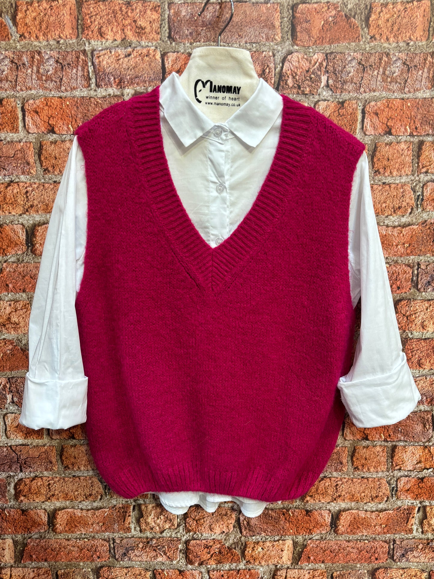 V-Neck Mohair Knit Vest