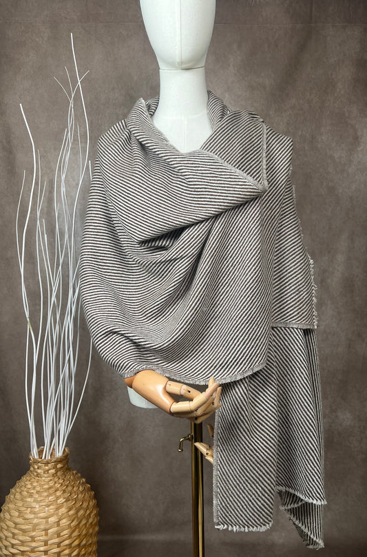 Classic Diagonal Twill Cashmere Scarf