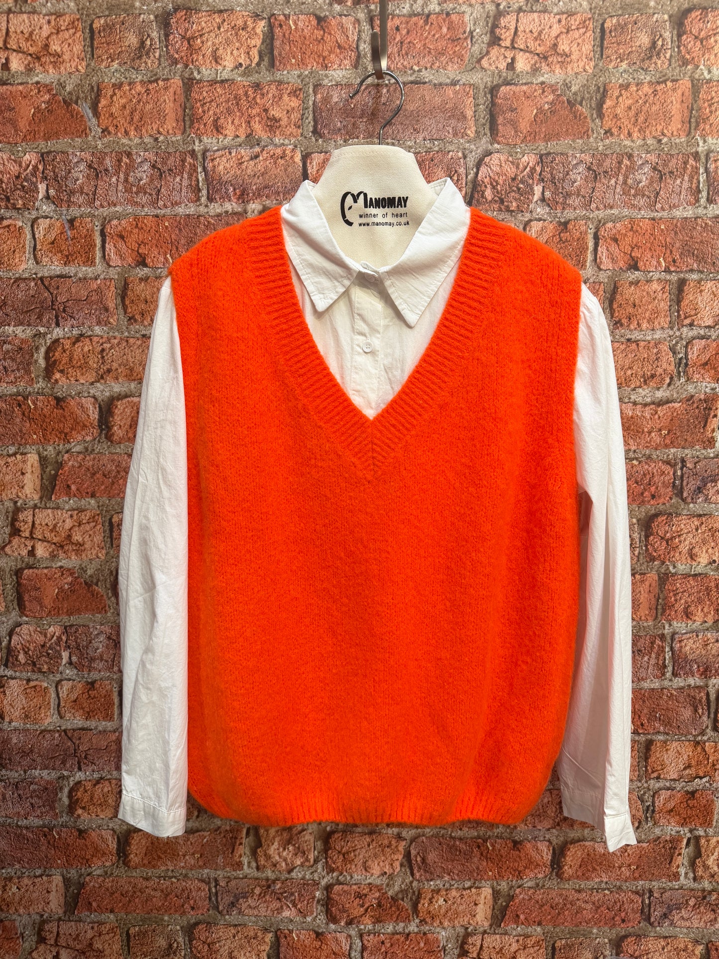 V-Neck Mohair Knit Vest