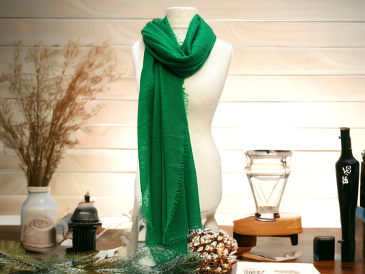 100% Cashmere Felted Look Scarf with soft fringe edge  -   men/women/loved by all