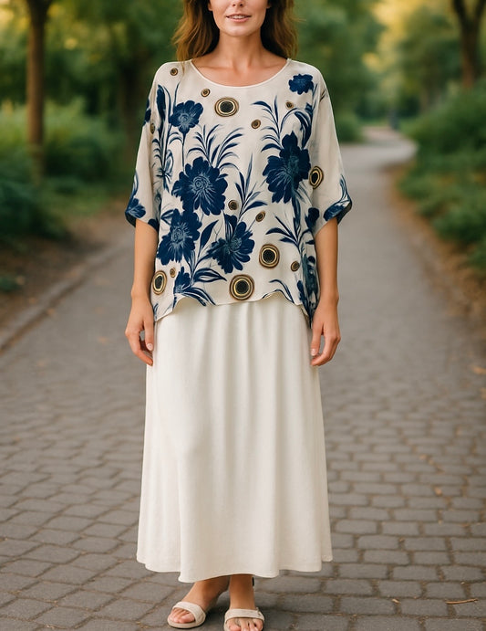 LAGENLOOK Oversized  Batwing KAFTAN SILK Top Blouse