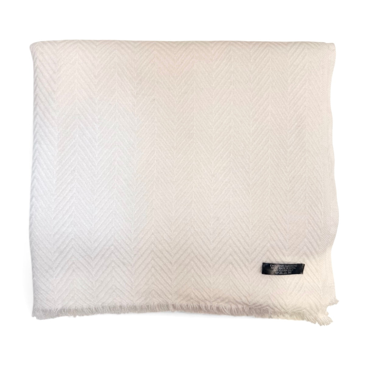 Herringbone Heritage – Handwoven Cashmere Blend Scarf