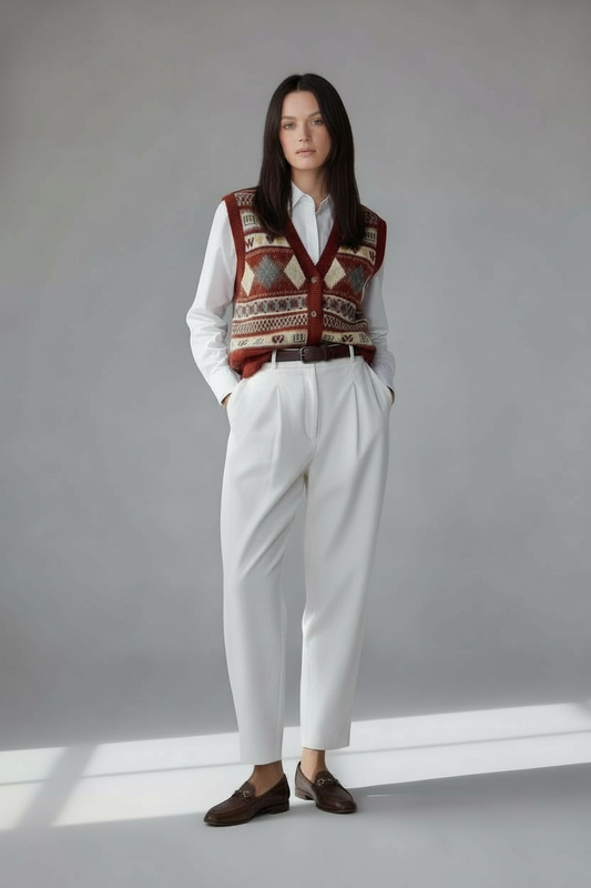 Argyle Patterned Sweater Vest| Waistcoat