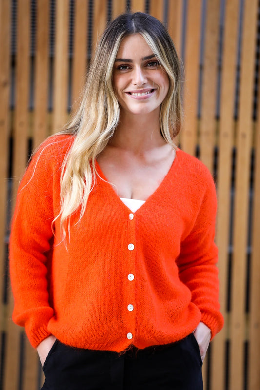 Mohair V-Neck Cardigan