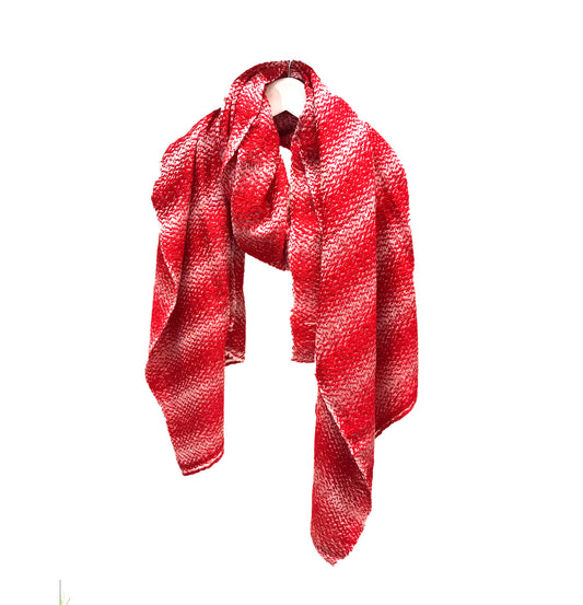 Handmade Thick Scarf  Cashmere -  color with white pattern / Scarf /Wrap/ Shawl /Autumn/ Winter