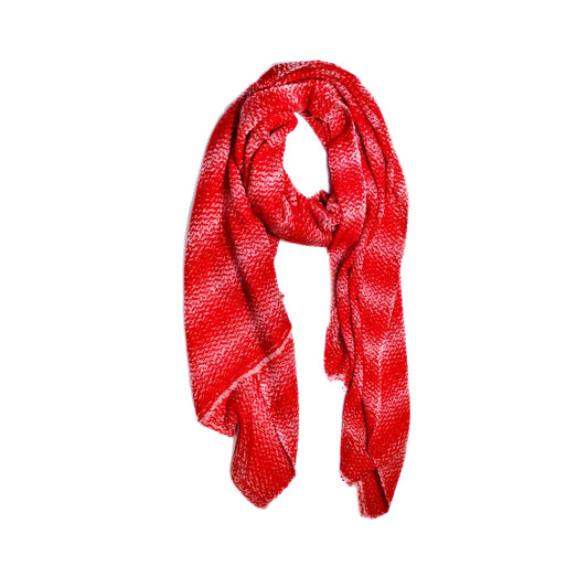 Handmade Thick Scarf  Cashmere -  color with white pattern / Scarf /Wrap/ Shawl /Autumn/ Winter