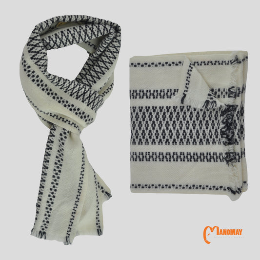 100% Cashmere lining design scarf - Brown