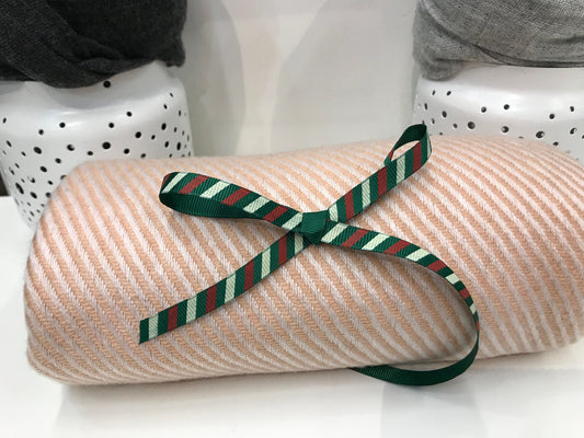 Handmade thick  Cashmere scarfs - ROSEwater colour Stripes / Scarf /Wrap/ Shawl /Autumn Winter / Travel Blanket / Both MEN and WOMEN