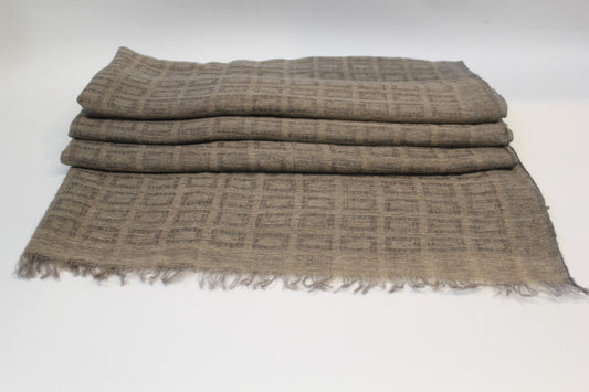 100% Superfine  2ply pure Cashmere Scarf - Block design Brown colour / for both / men/ women/loved by all age