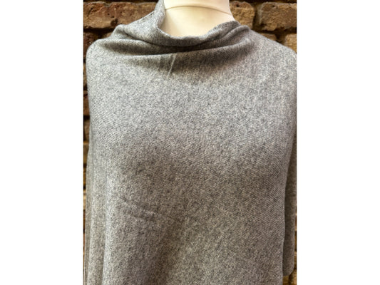 Handmade Cashmere Blend Poncho  ... A luxury gift for ladies of all ages. -  ASH GREY  colour/ SEAM on side