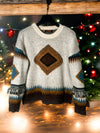 Women's Geometric Fringe Weekend Sweater Cosy, Stylish Knitwear, Casual Outfit