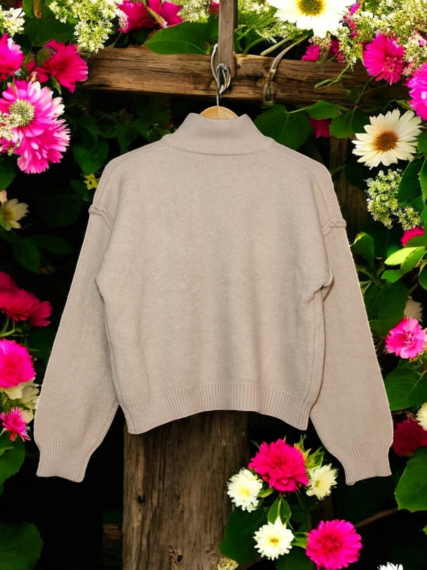 Zip-Up Casual Long Sleeve Knit Sweater