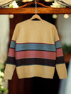 Women's Crew Neck Pullover Jumper Sweater Multicoloured Striped Trendy 2024