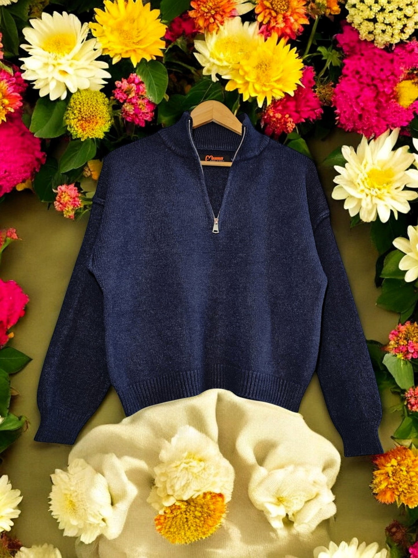 Zip-Up Casual Long Sleeve Knit Sweater