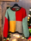 Women's Colour Block Wool Knit Jumper Sweater – Stylish Warm Cosy Winter Fashion