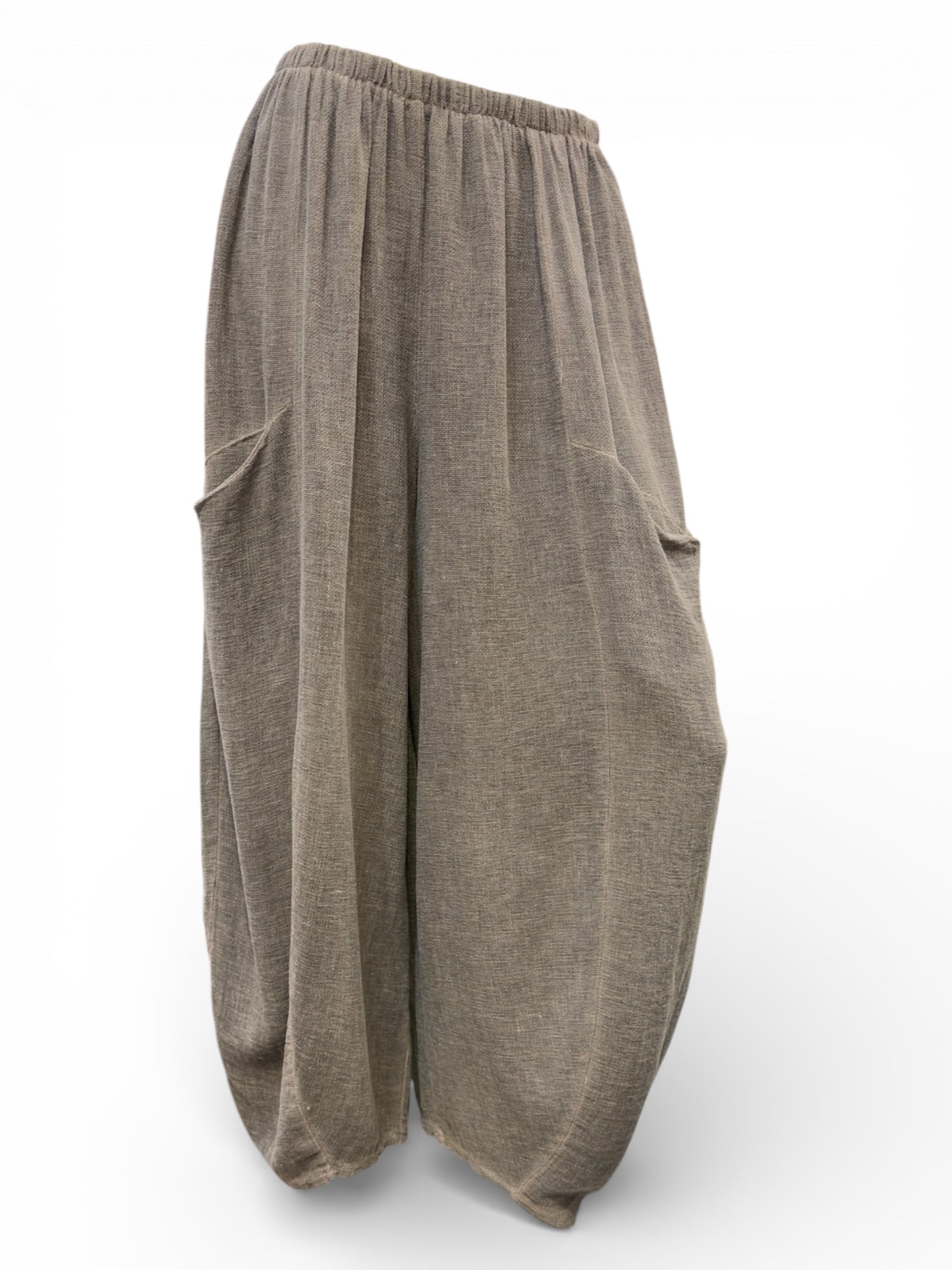Relaxed wide-Leg Linen Trouser  With Roomy Side Pocket  For Women