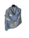 Handmade Scarf  colour- Leaves print/ FEATHERS/Women Scarves / Gifts For Her / Accessories