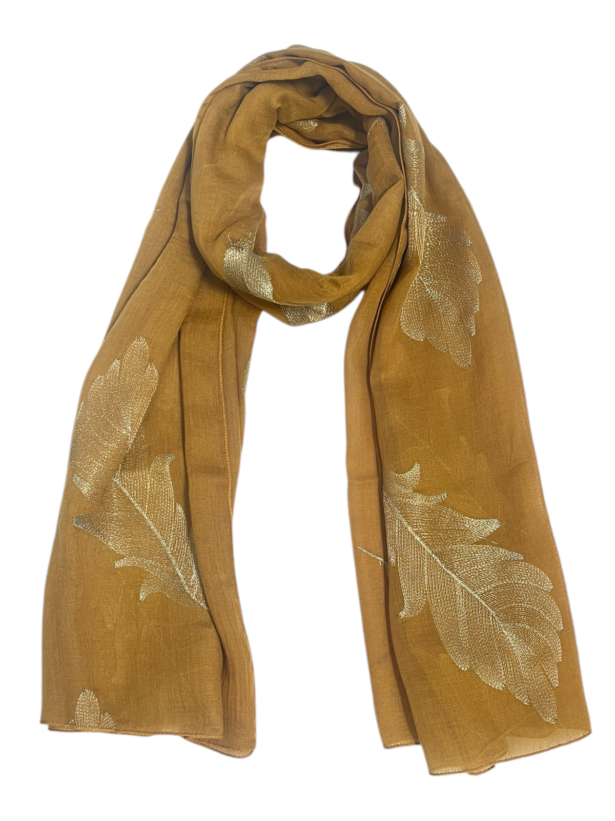 Handmade Scarf  colour- Leaves print/ FEATHERS/Women Scarves / Gifts For Her / Accessories