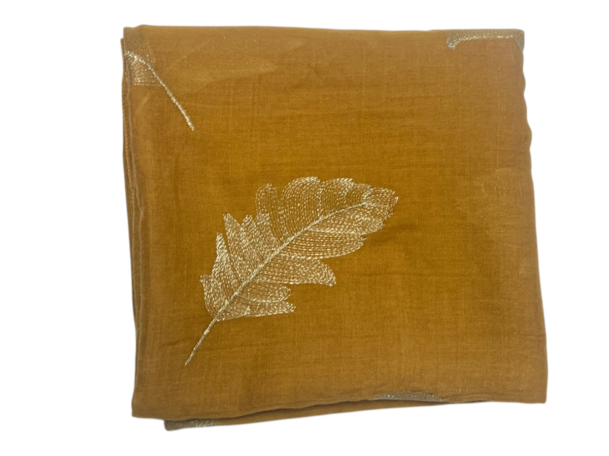 Handmade Scarf  colour- Leaves print/ FEATHERS/Women Scarves / Gifts For Her / Accessories
