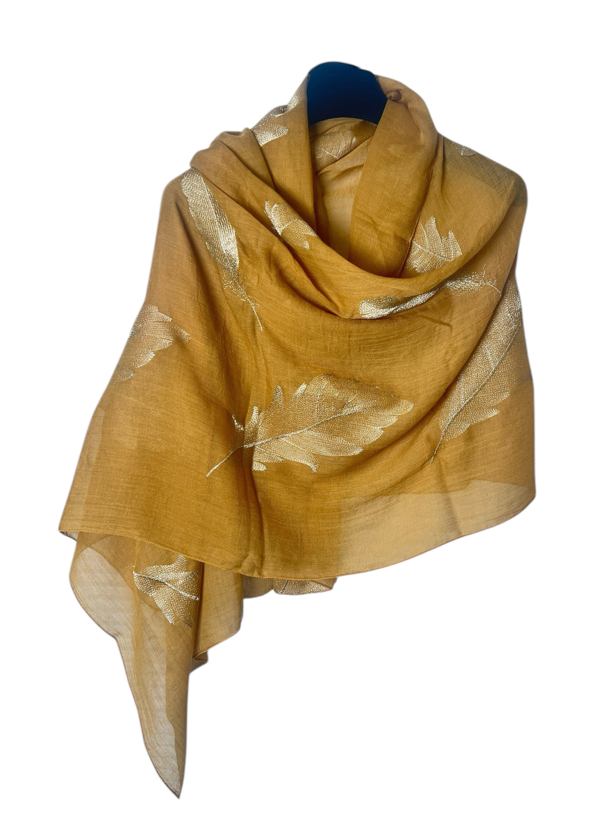 Handmade Scarf  colour- Leaves print/ FEATHERS/Women Scarves / Gifts For Her / Accessories