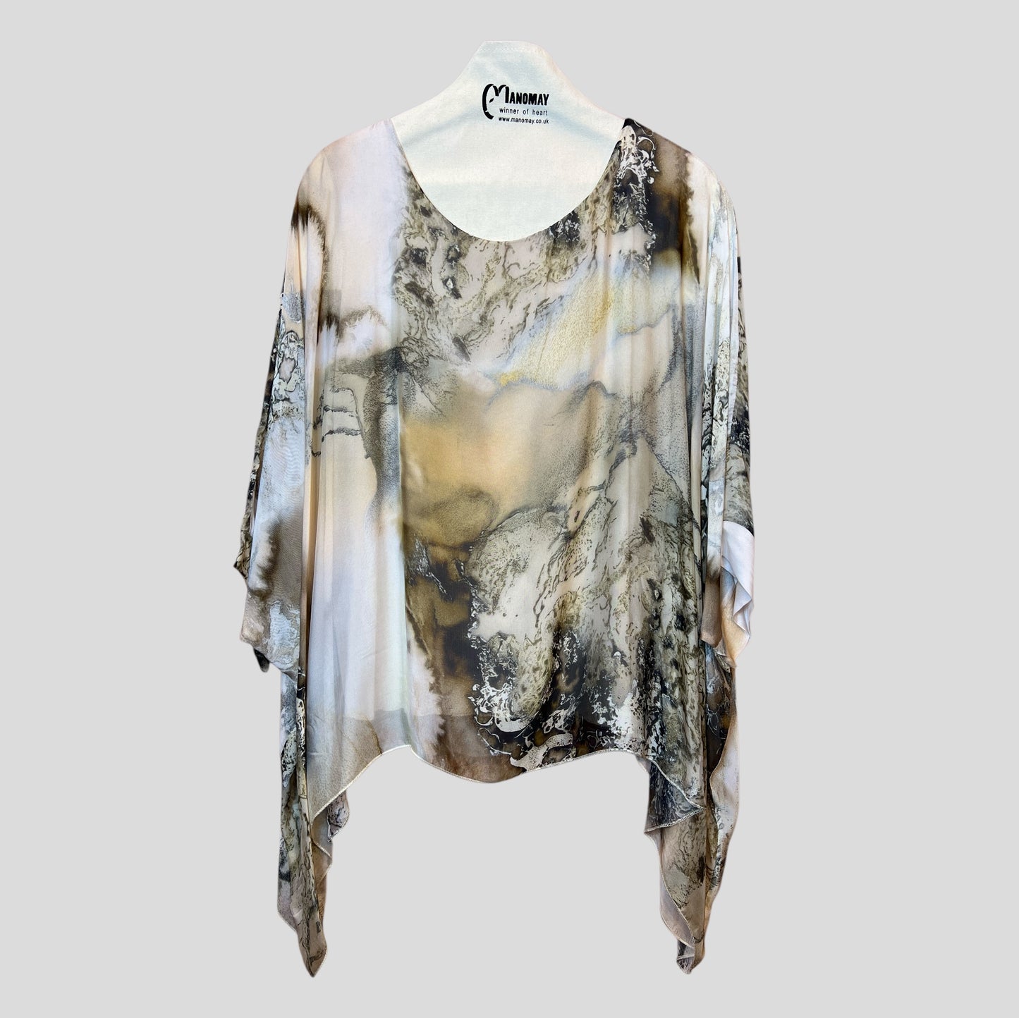 LAGENLOOK Oversized  Batwing KAFTAN SILK Top Blouse