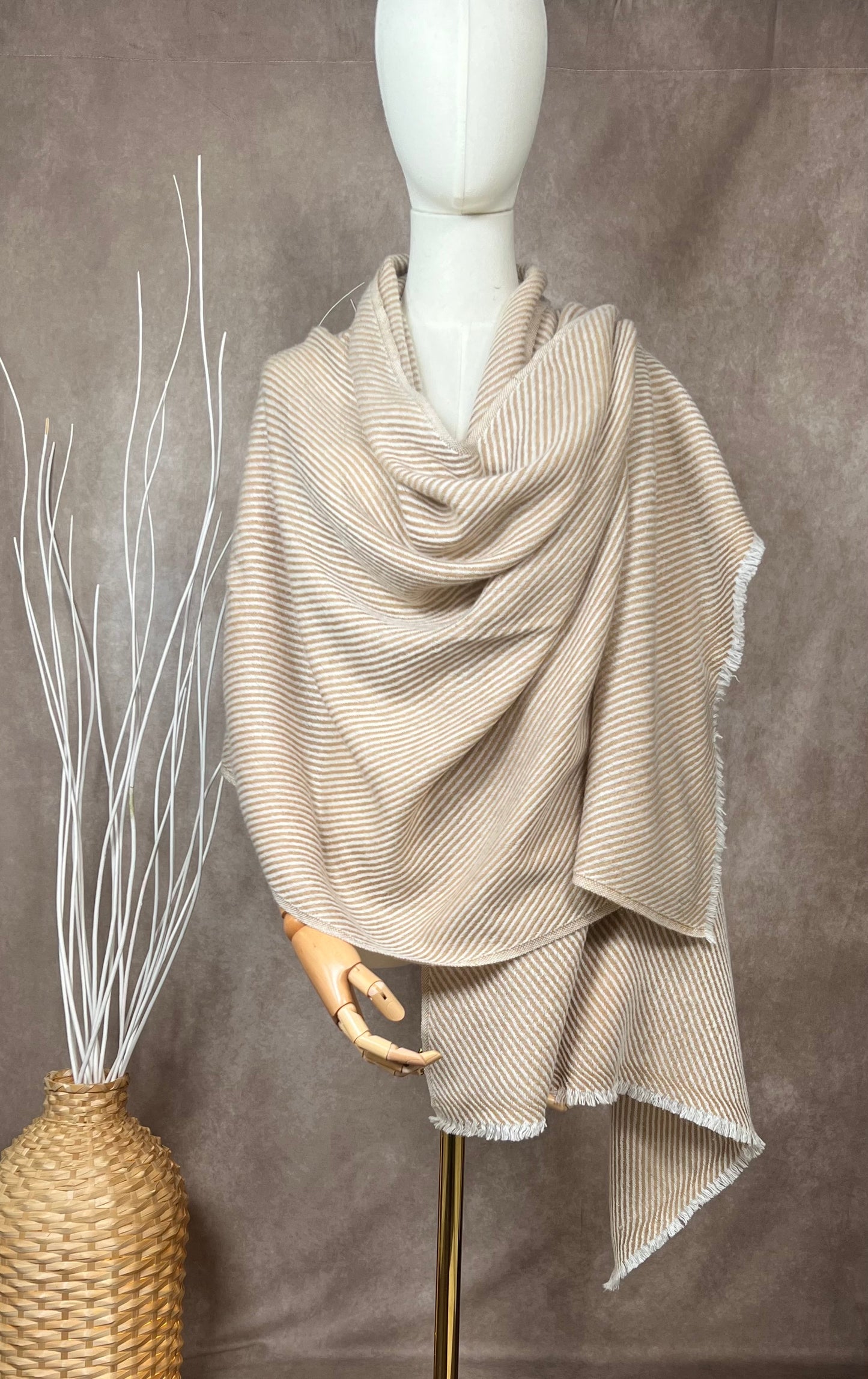 Classic Diagonal Twill Cashmere Scarf