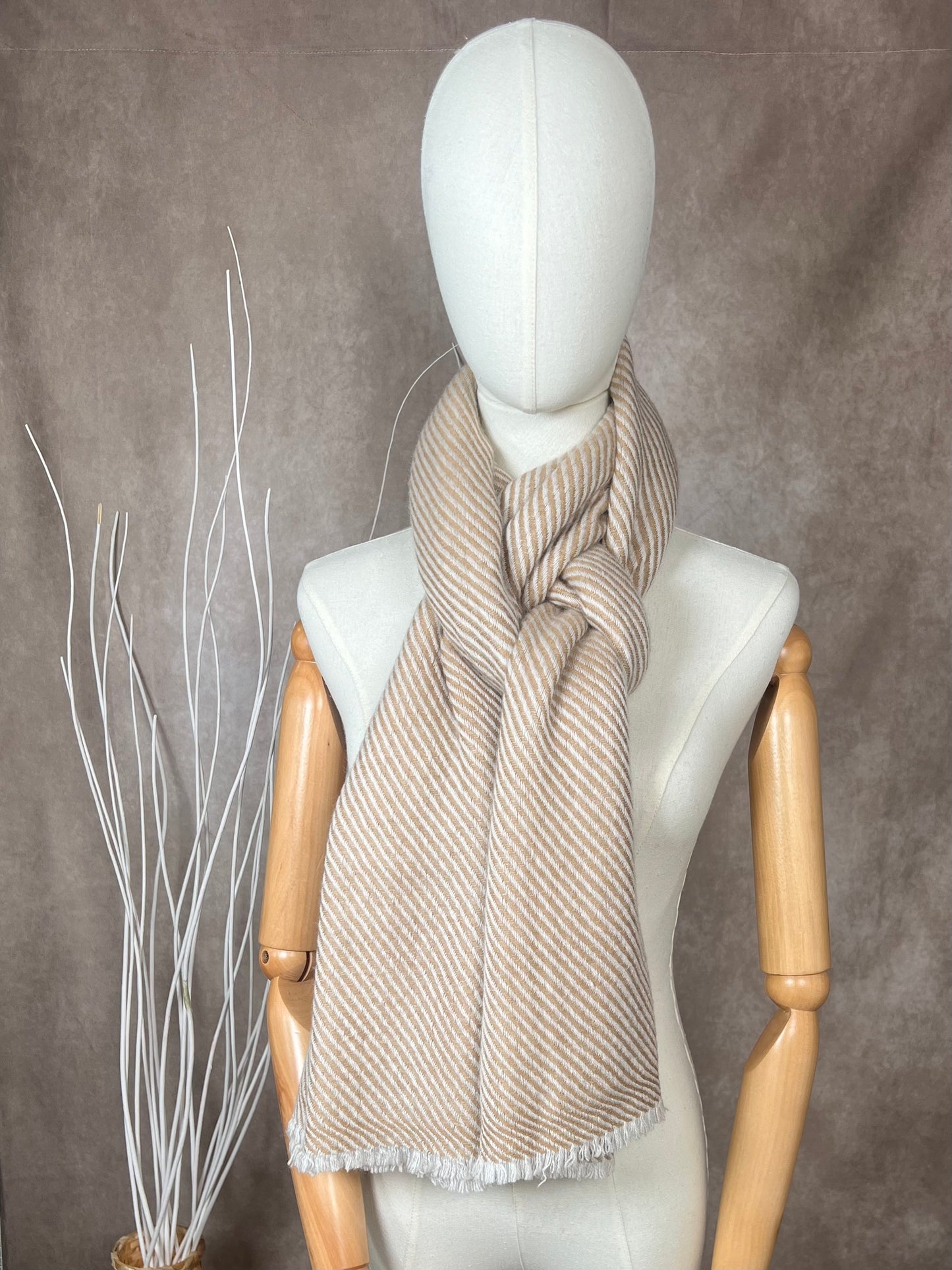 Classic Diagonal Twill Cashmere Scarf