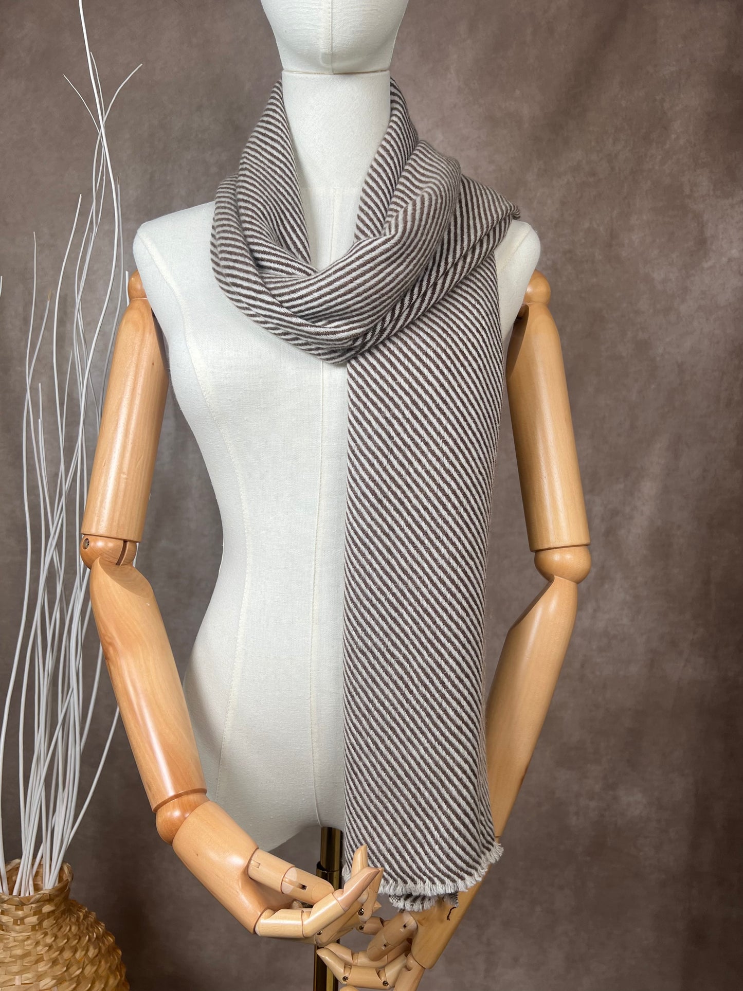 Classic Diagonal Twill Cashmere Scarf
