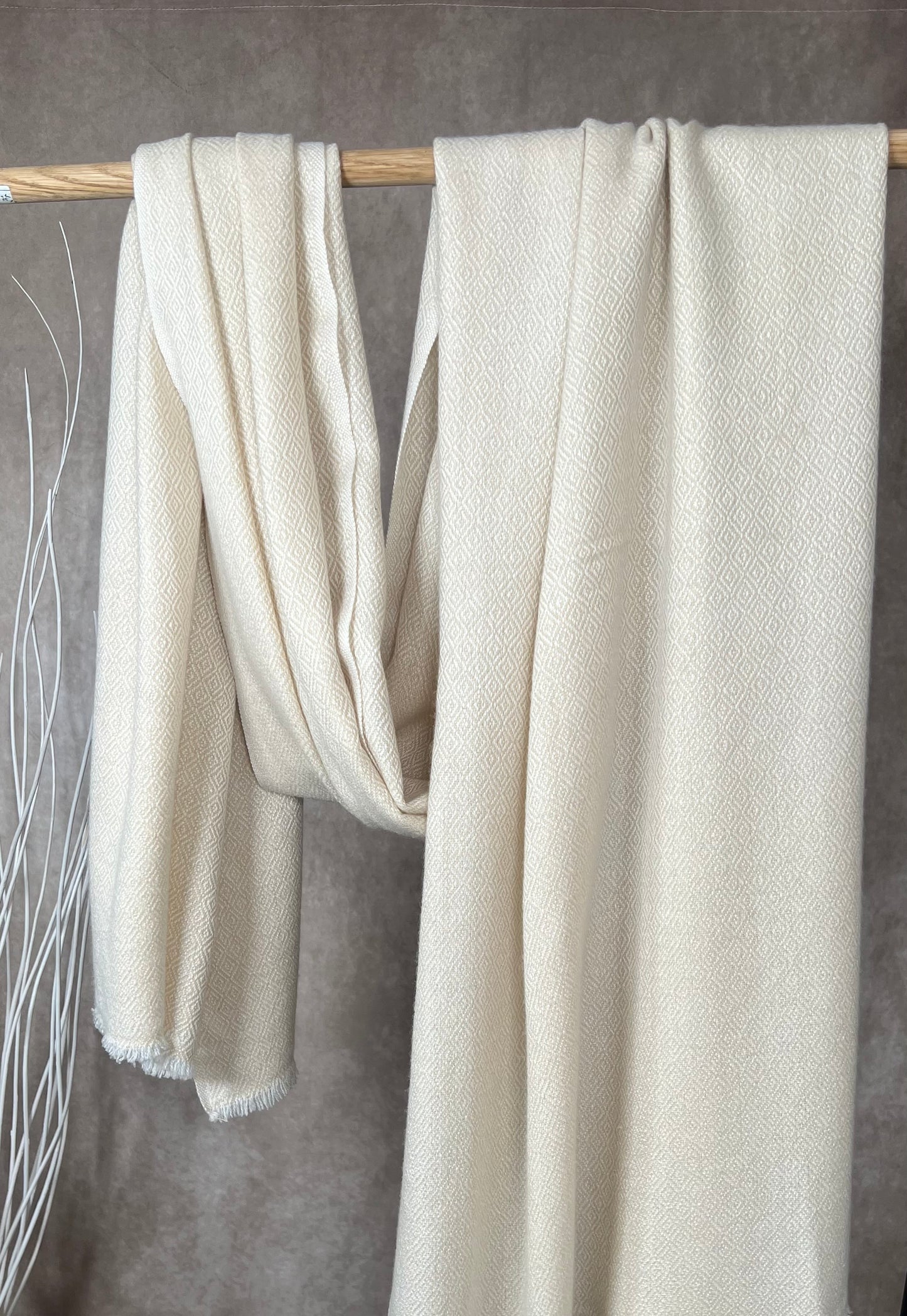 Handmade Diamond Weave Thick Cashmere Blend Scarf