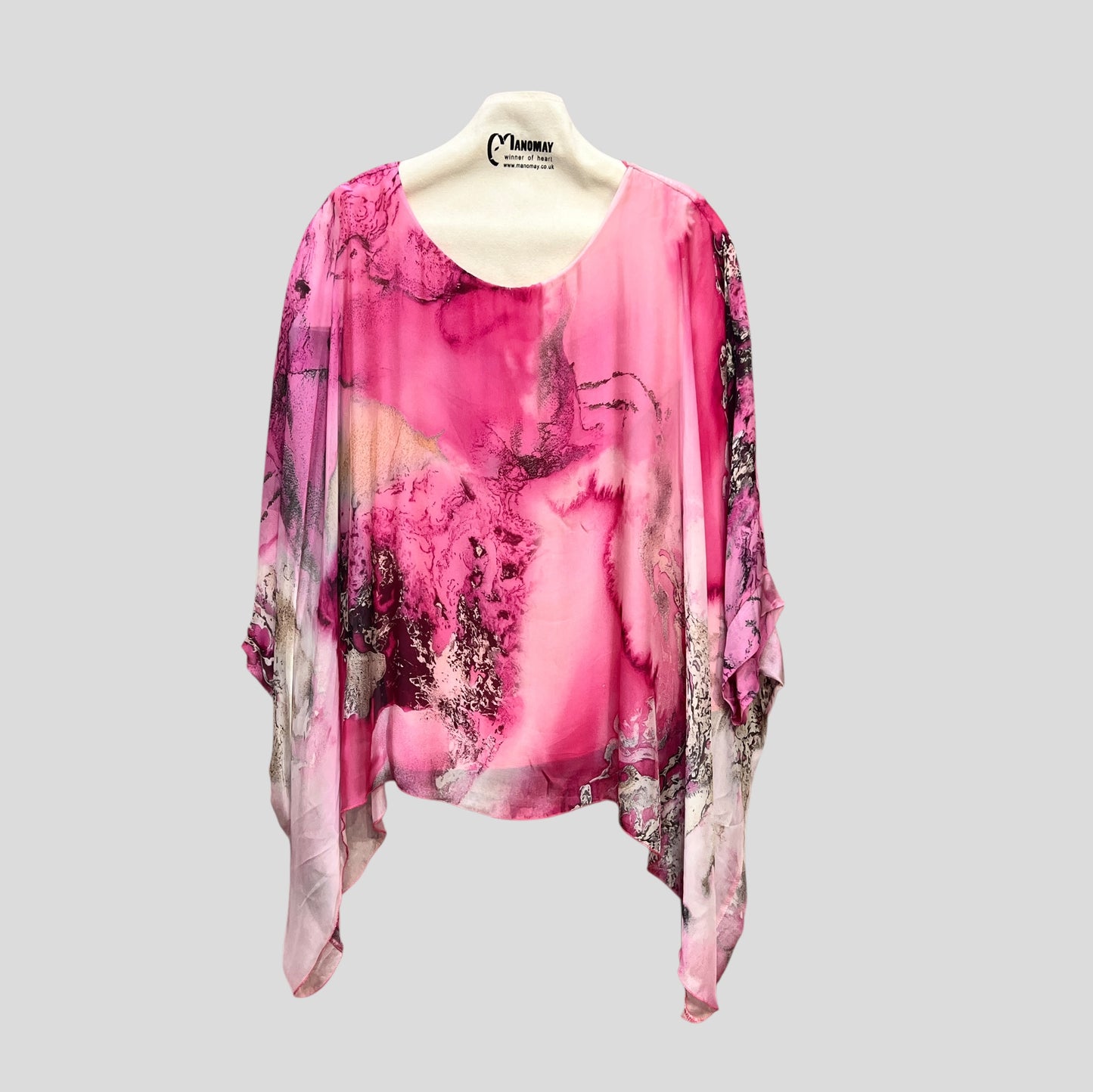 LAGENLOOK Oversized  Batwing KAFTAN SILK Top Blouse