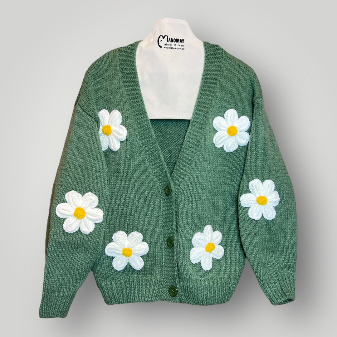 Floral Cardigan Knit Sweater