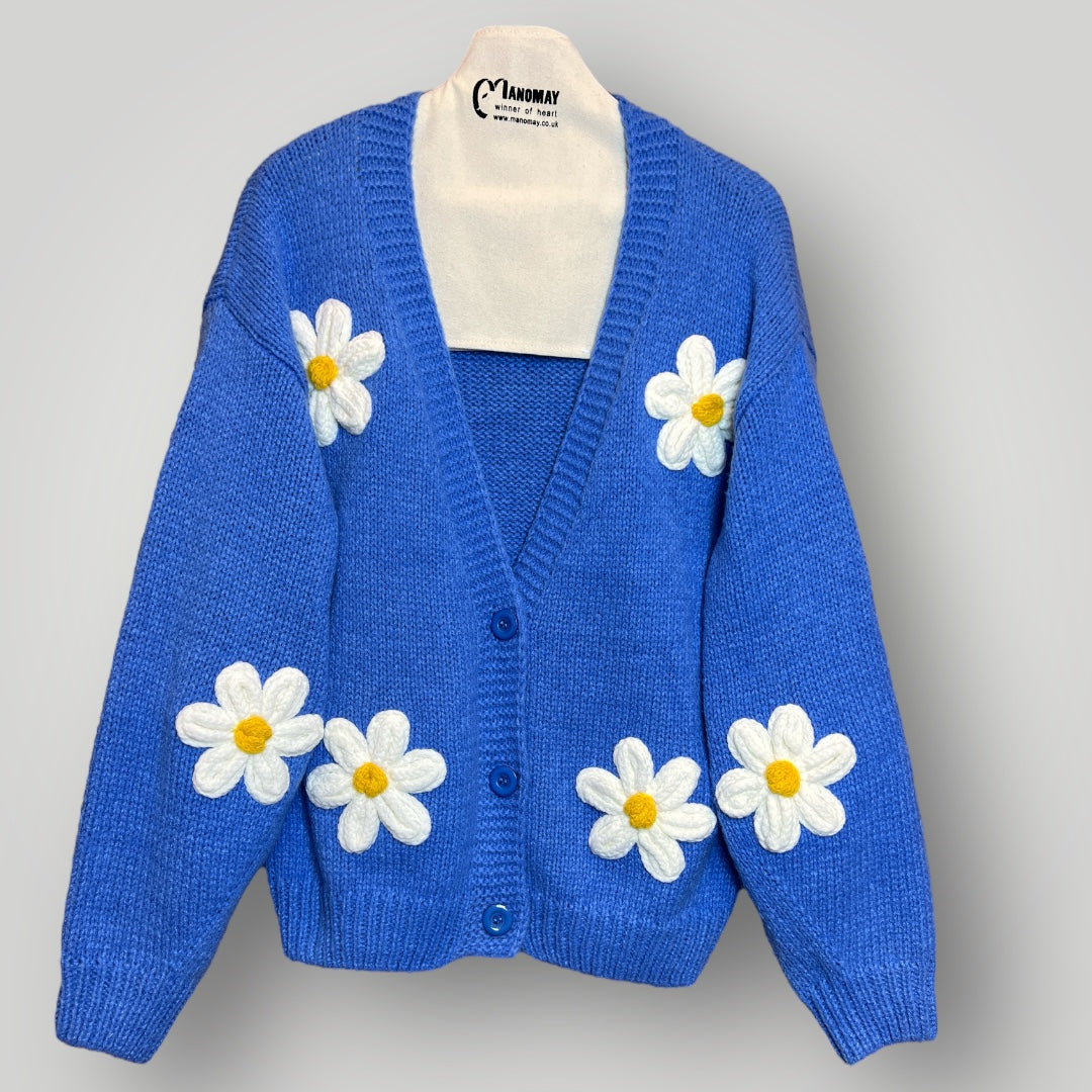Floral Cardigan Knit Sweater