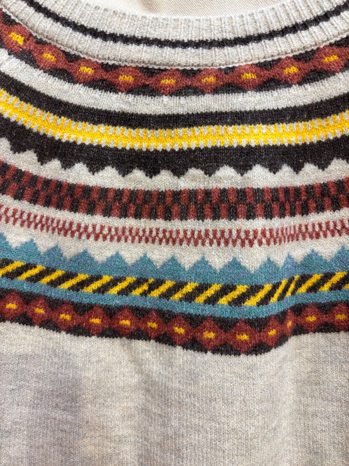 Mountain Trail Fair Isle Cardigan- Soft Vegan Button-Up Sweater