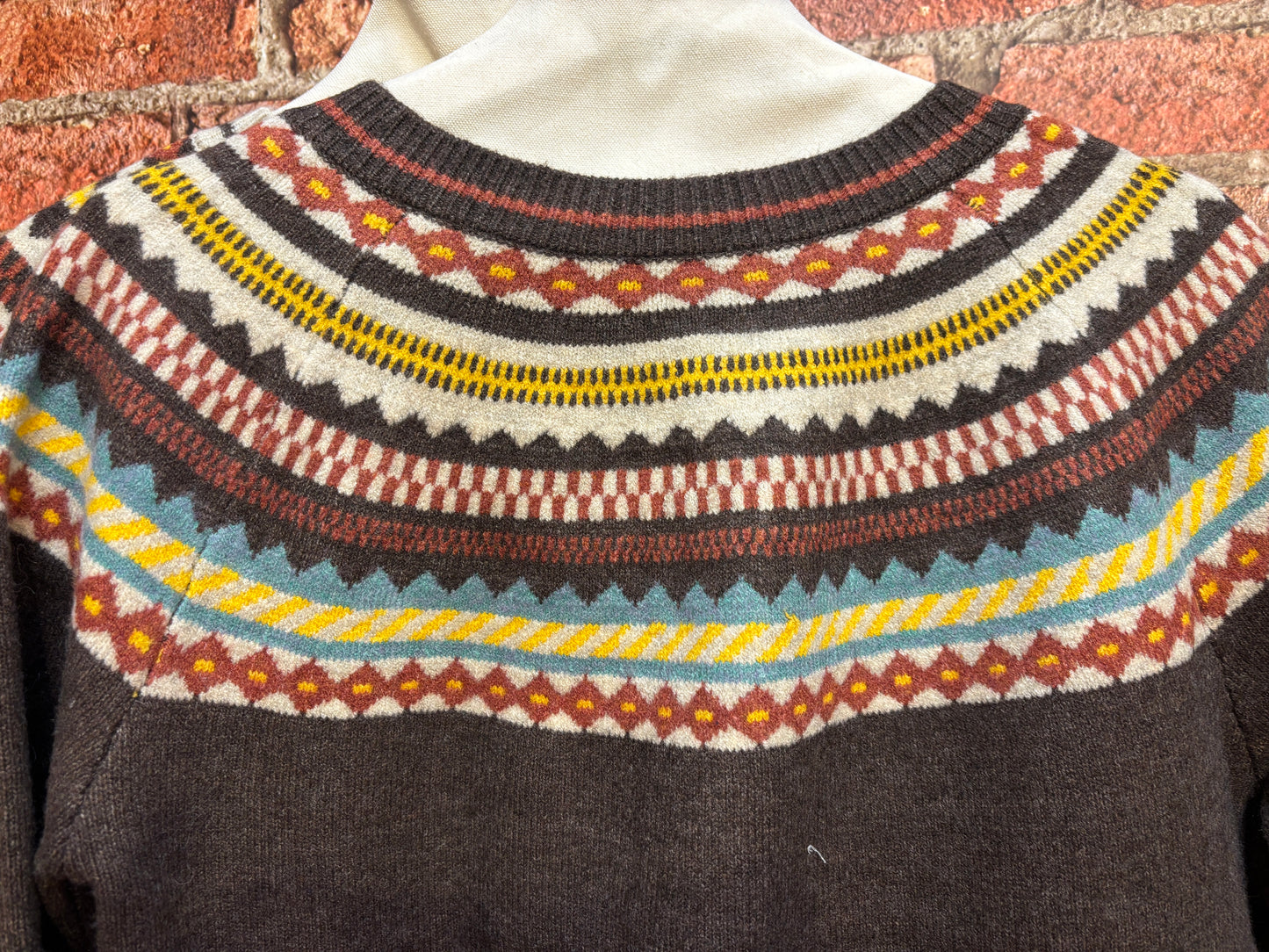 Mountain Trail Fair Isle Cardigan- Soft Vegan Button-Up Sweater