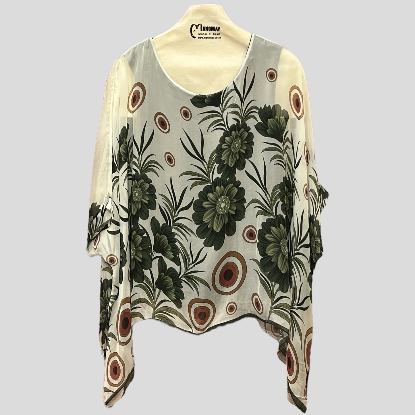 LAGENLOOK Oversized  Batwing KAFTAN SILK Top Blouse