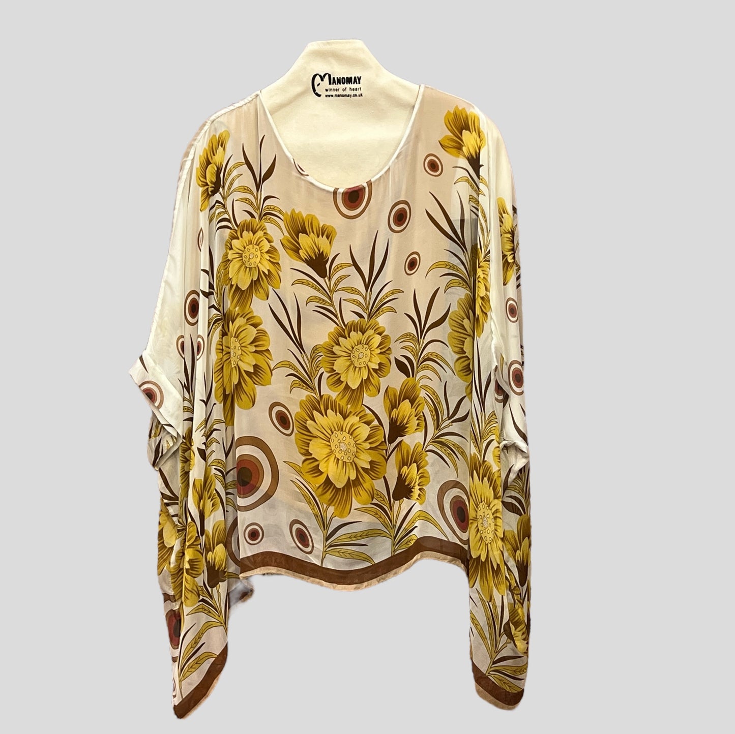 LAGENLOOK Oversized  Batwing KAFTAN SILK Top Blouse