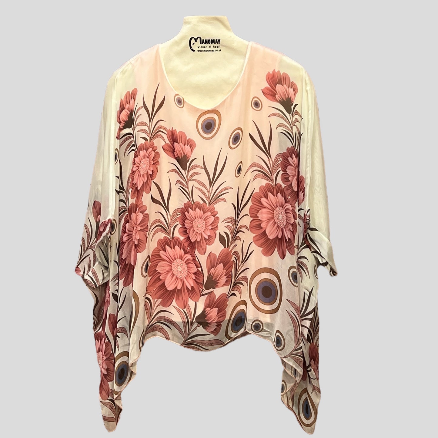 LAGENLOOK Oversized  Batwing KAFTAN SILK Top Blouse