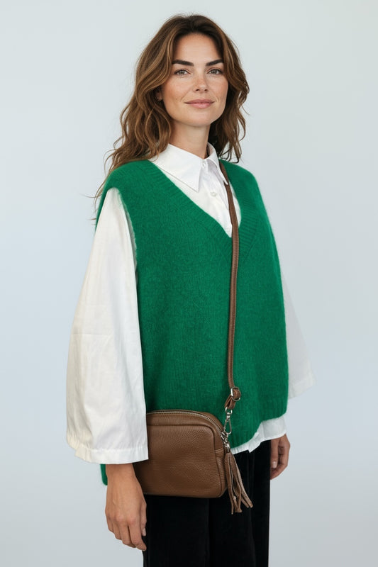 V-Neck Mohair Knit Vest