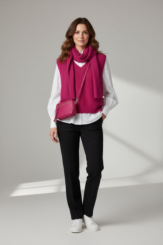 V-Neck Mohair Knit Vest