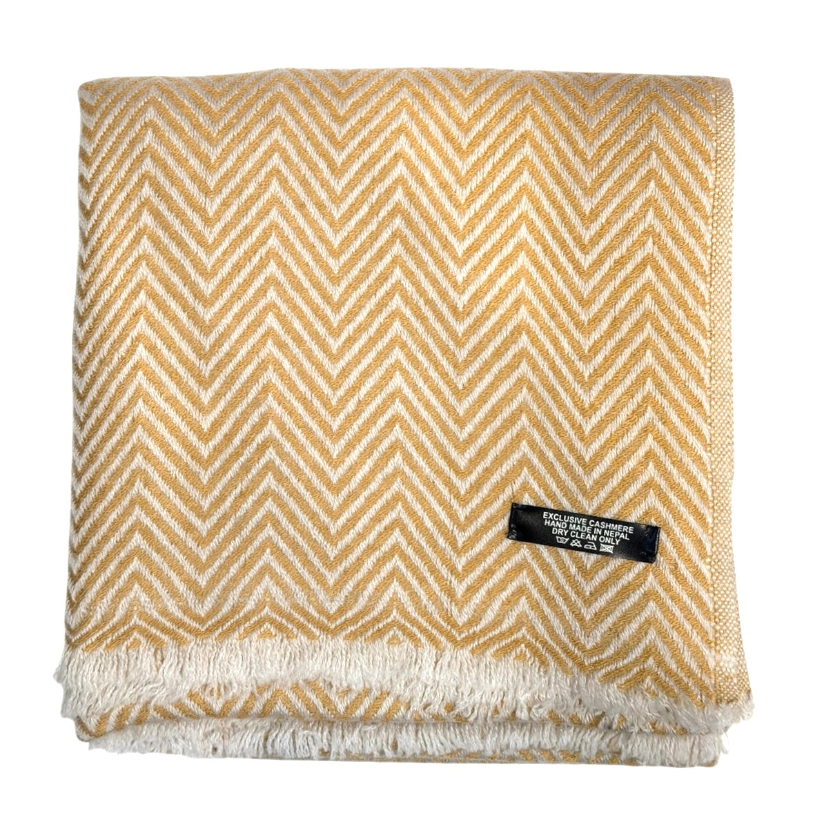 Herringbone Heritage – Handwoven Cashmere Blend Scarf