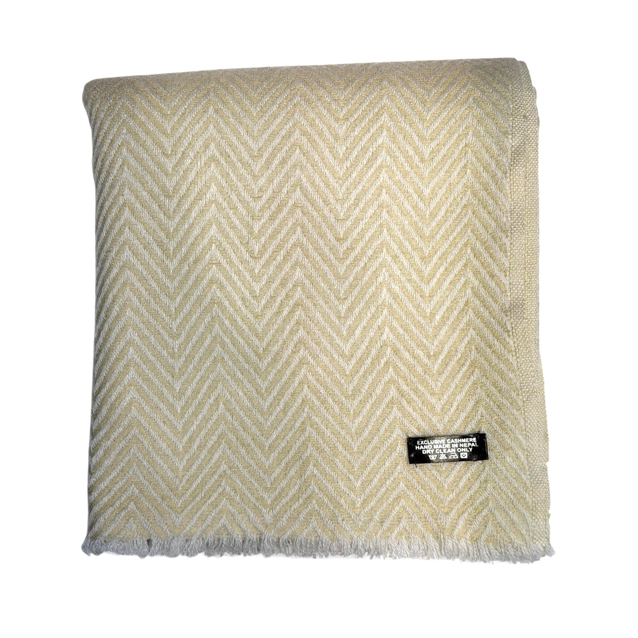 Herringbone Heritage – Handwoven Cashmere Blend Scarf