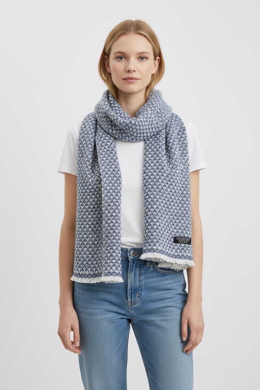 Geometric Handwoven 8-Ply Cashmere Shawl– Soft, Warm & Timeless