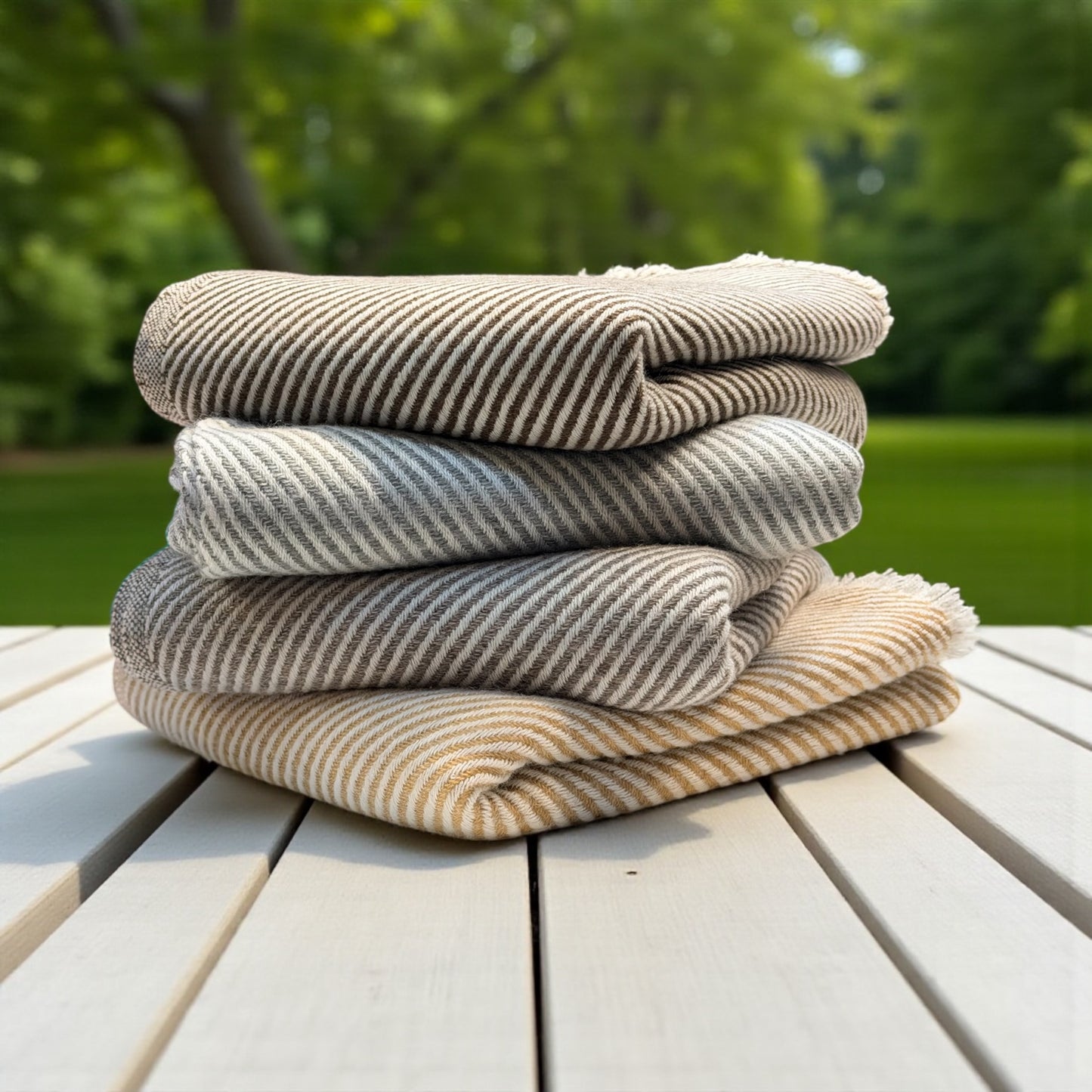 Classic Diagonal Twill Cashmere Scarf