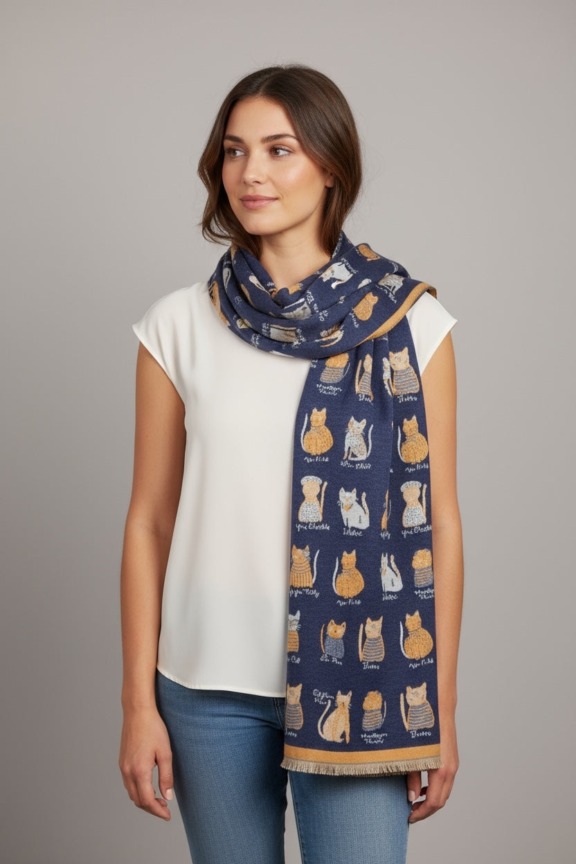 Soft Cat Pattern Shawl